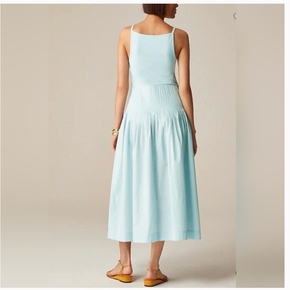 J. Crew women’s pintuck mixty midi dress tank blue size S - Picture 2 of 6